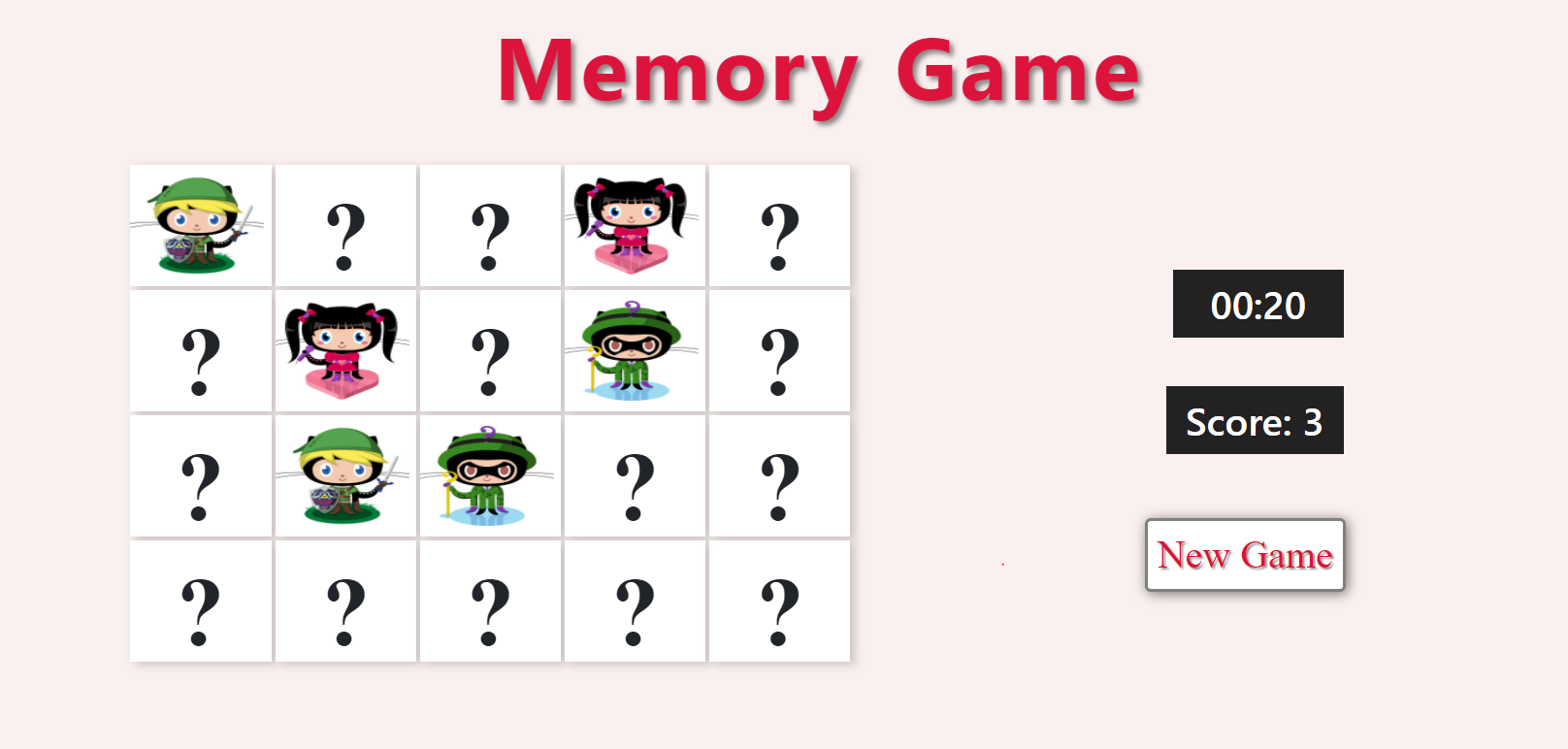 Memory game images